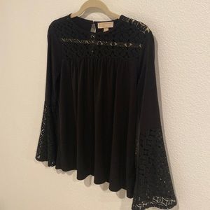 Michael Kors black, bell sleeved top
